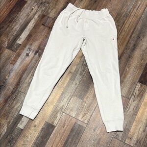 Champion Cream Jogger Sweatpants with Tapered Legs